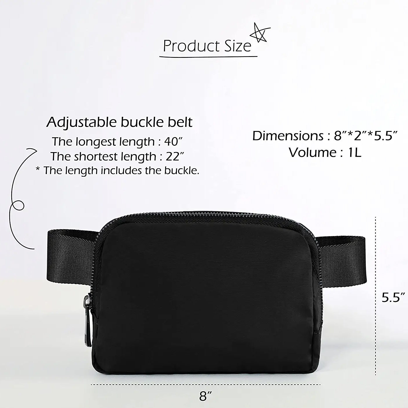 Unisex Mini Belt Bag with Adjustable Straps Small Belt Bag Bags & Travel - DailySale