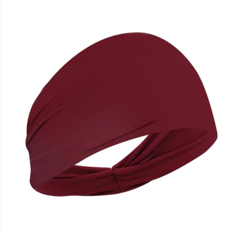 Unisex Moisture Wicking Headband Fitness Burgundy - DailySale