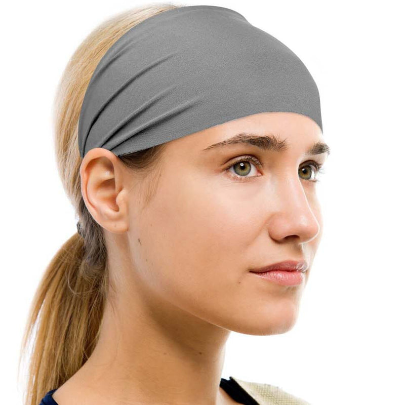 Unisex Moisture Wicking Headband Fitness Gray - DailySale
