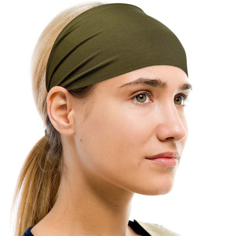 Unisex Moisture Wicking Headband Fitness Olive - DailySale