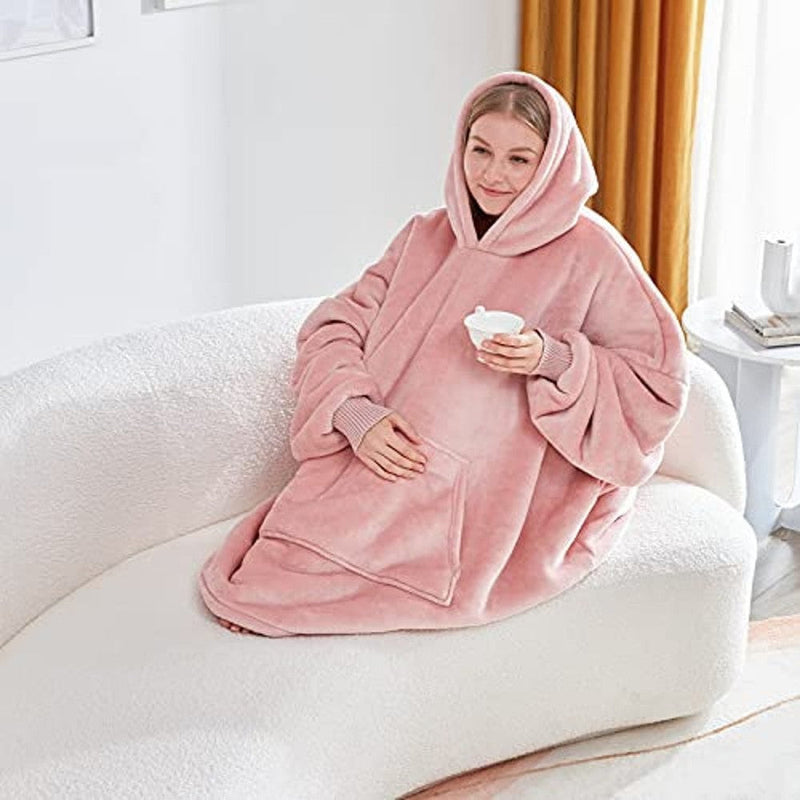Unisex Oversized Sherpa Wearable Blanket Women's Loungewear - DailySale