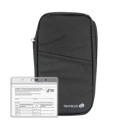 Unisex Passport Wallet Travel Organizer with Vaccination Card Holder Bags & Travel Black - DailySale