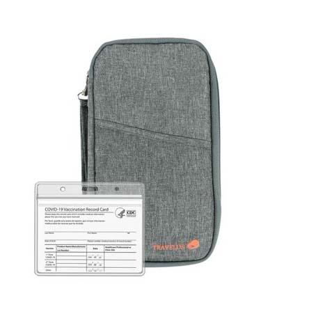 Unisex Passport Wallet Travel Organizer with Vaccination Card Holder Bags & Travel Gray - DailySale