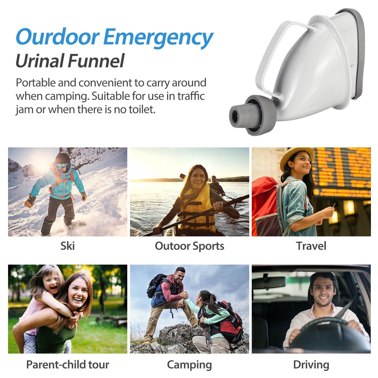 Unisex Potty Pee Funnel Adult Emergency Urinal Device Sports & Outdoors - DailySale