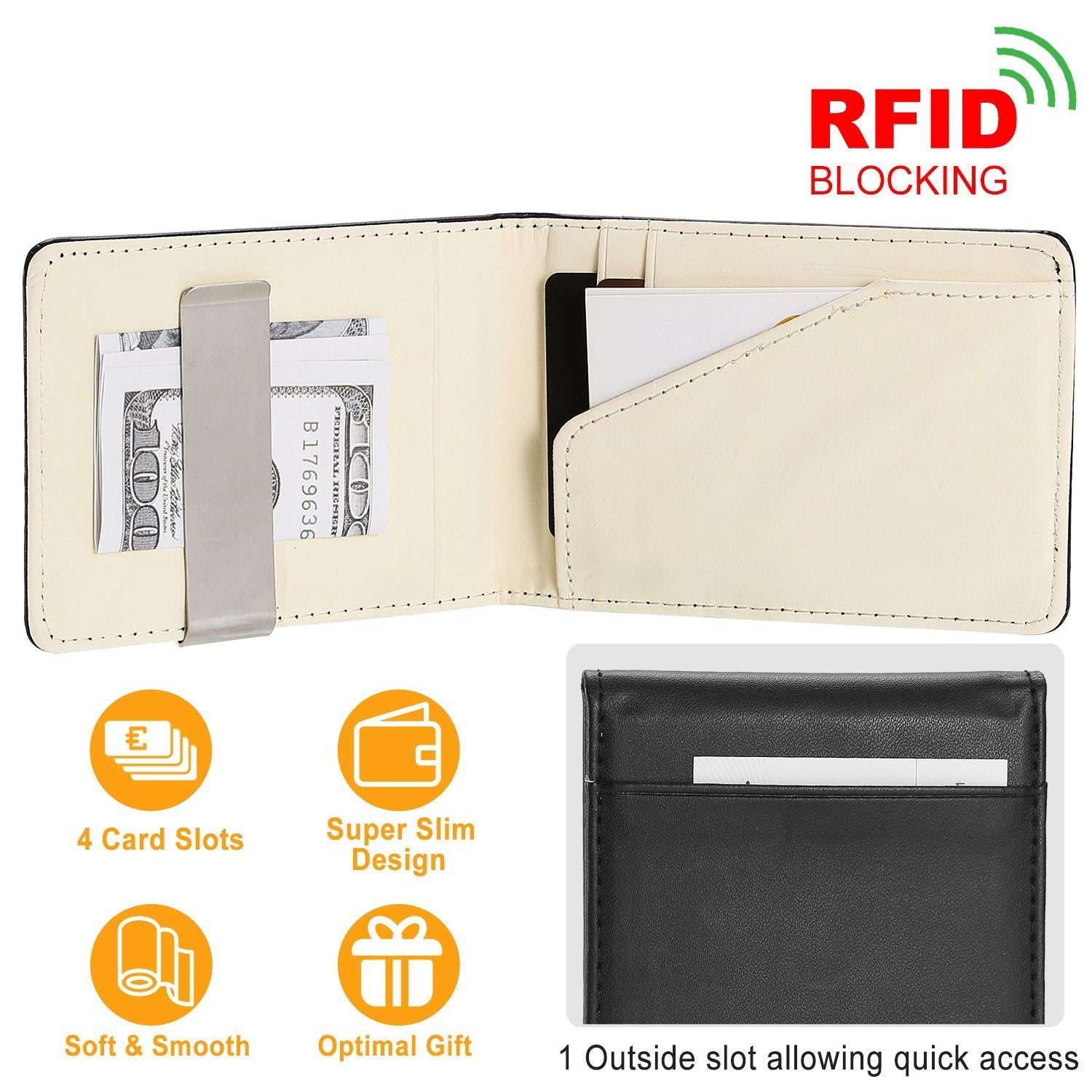 Unisex PU Leather Wallet RFID Blocking Bags & Travel - DailySale