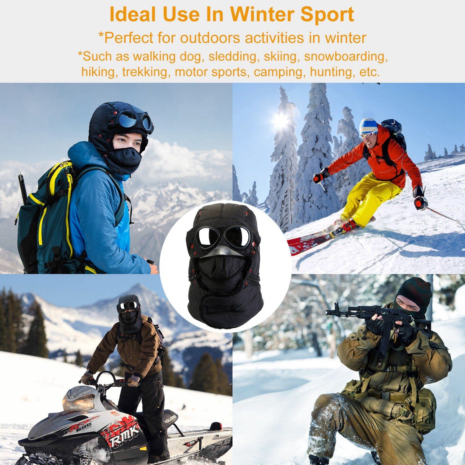 Unisex Thermal Winter Goggles Hat Sports & Outdoors - DailySale