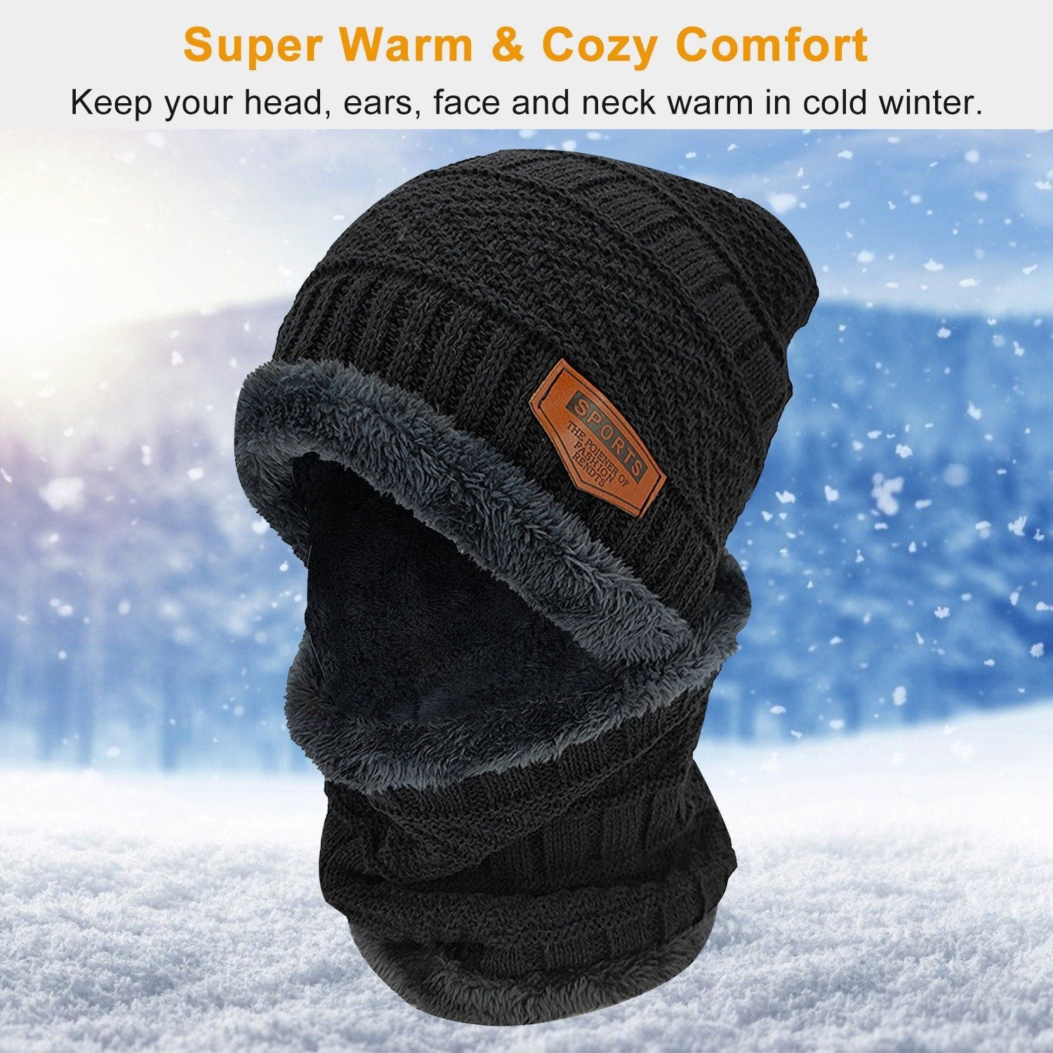 Unisex Winter Beanie Hat Scarf Set Women's Accessories - DailySale