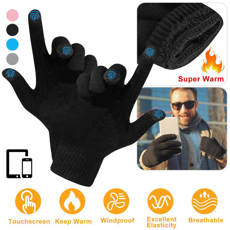 Unisex Winter Knit Gloves Touchscreen Men's Accessories - DailySale