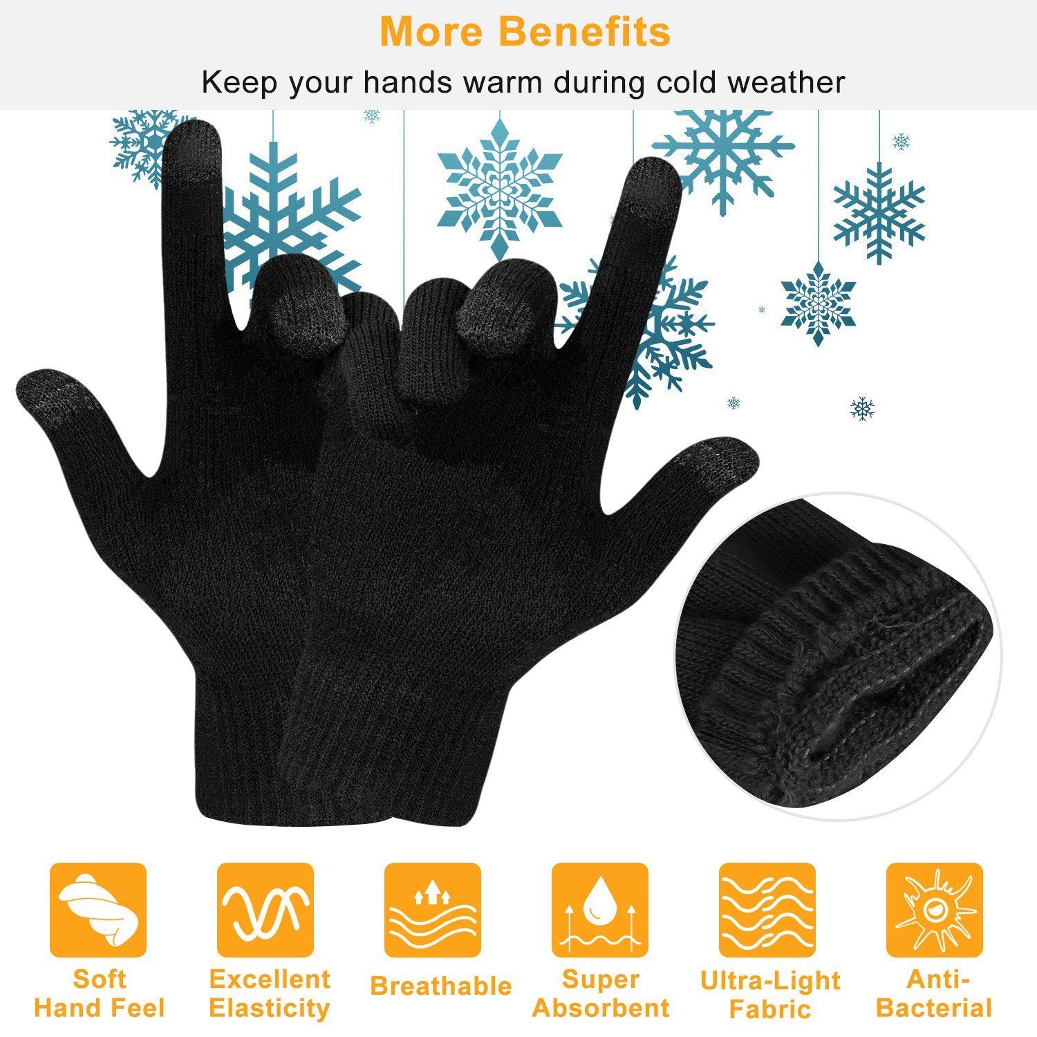 Unisex Winter Knit Gloves Touchscreen Men's Accessories - DailySale