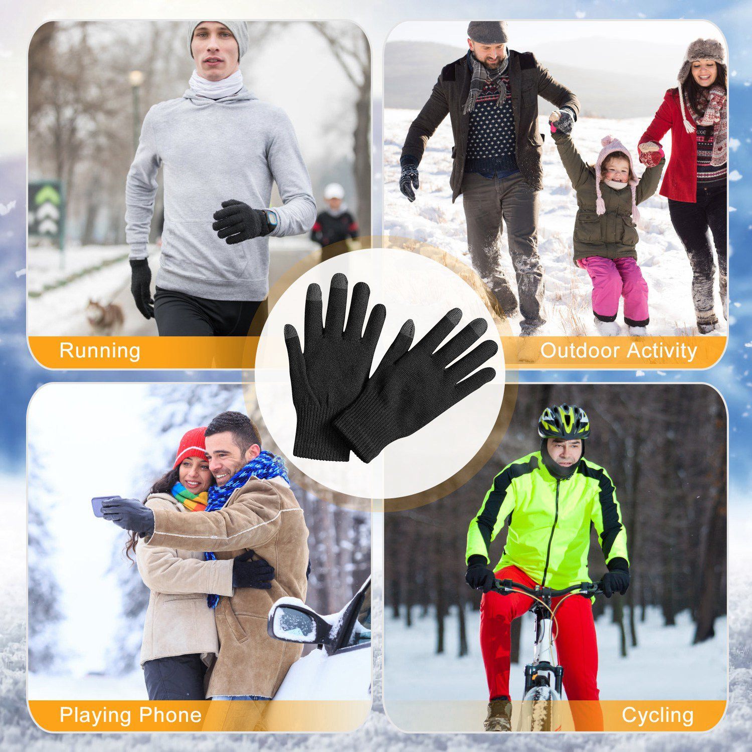 Unisex Winter Knit Gloves Touchscreen Men's Accessories - DailySale