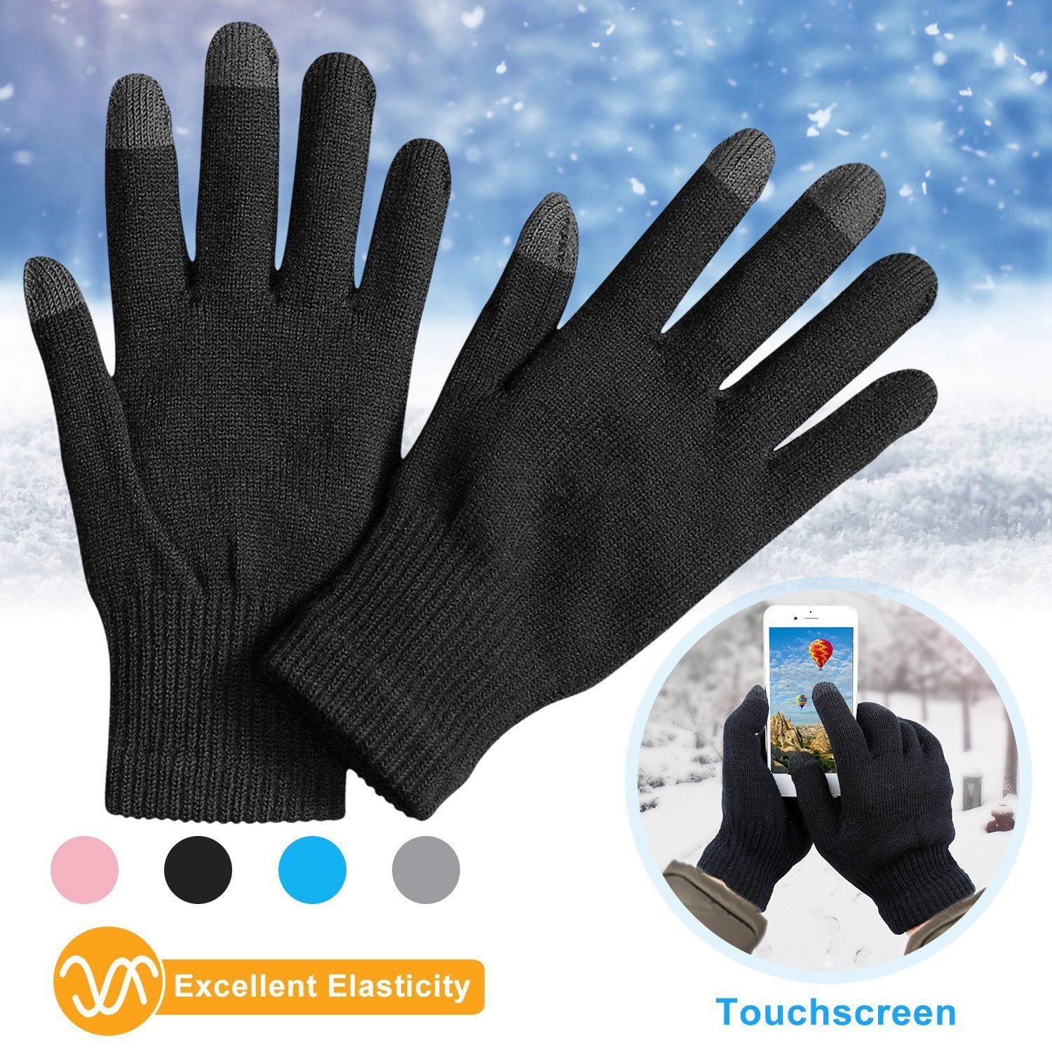 Unisex Winter Knit Gloves Touchscreen Men's Accessories - DailySale