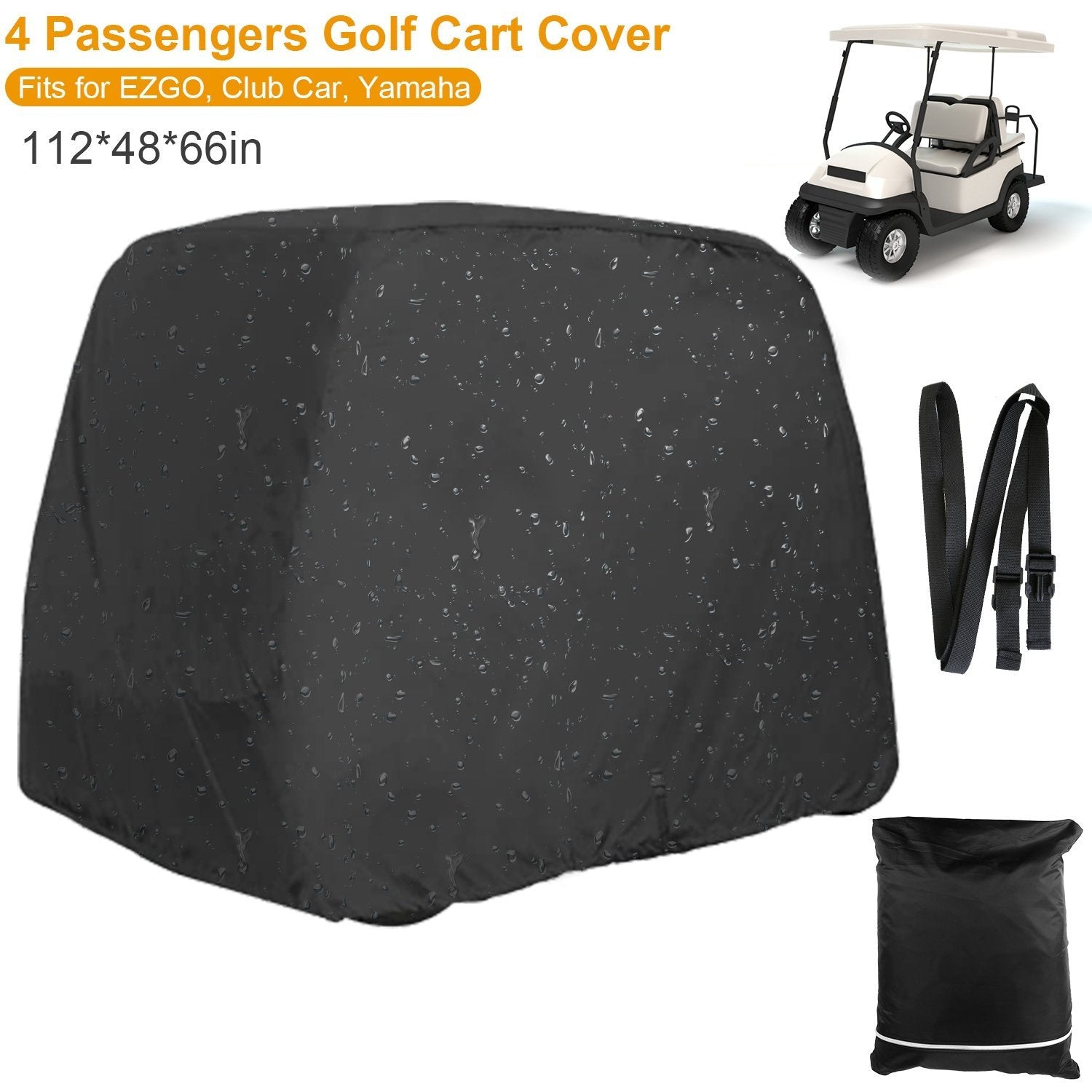 Universal 4 Passenger Golf Cart Cover 210D Automotive - DailySale