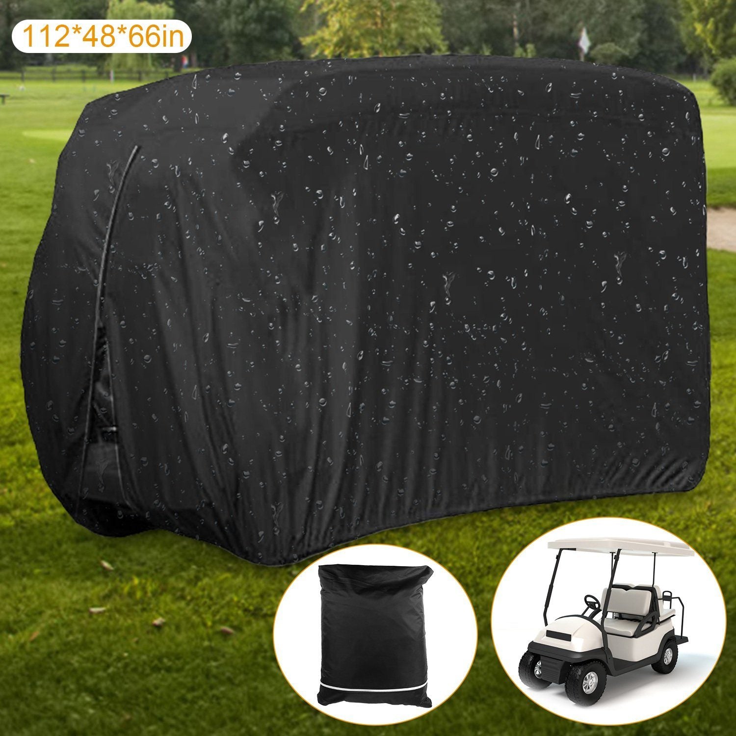 Universal 4 Passenger Golf Cart Cover 210D Automotive - DailySale