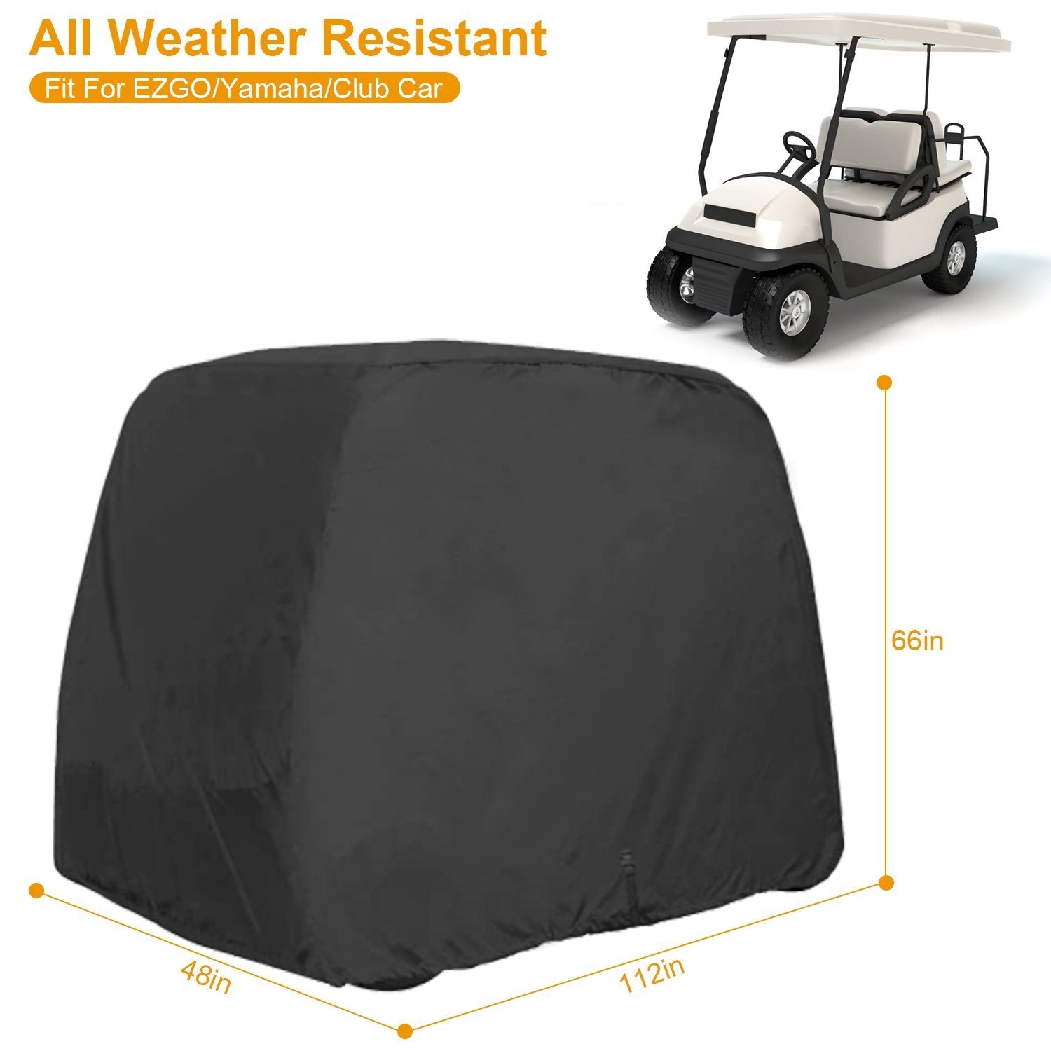 Universal 4 Passenger Golf Cart Cover 210D Automotive - DailySale