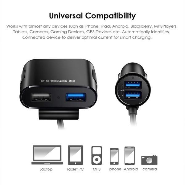 Universal 4 Ports USB Car Charger Automotive - DailySale