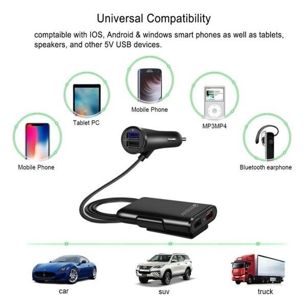 Universal 4 Ports USB Car Charger Automotive - DailySale