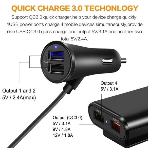 Universal 4 Ports USB Car Charger Automotive - DailySale