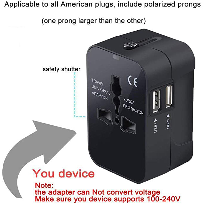 Universal All in One Worldwide Travel Adapter Mobile Accessories - DailySale