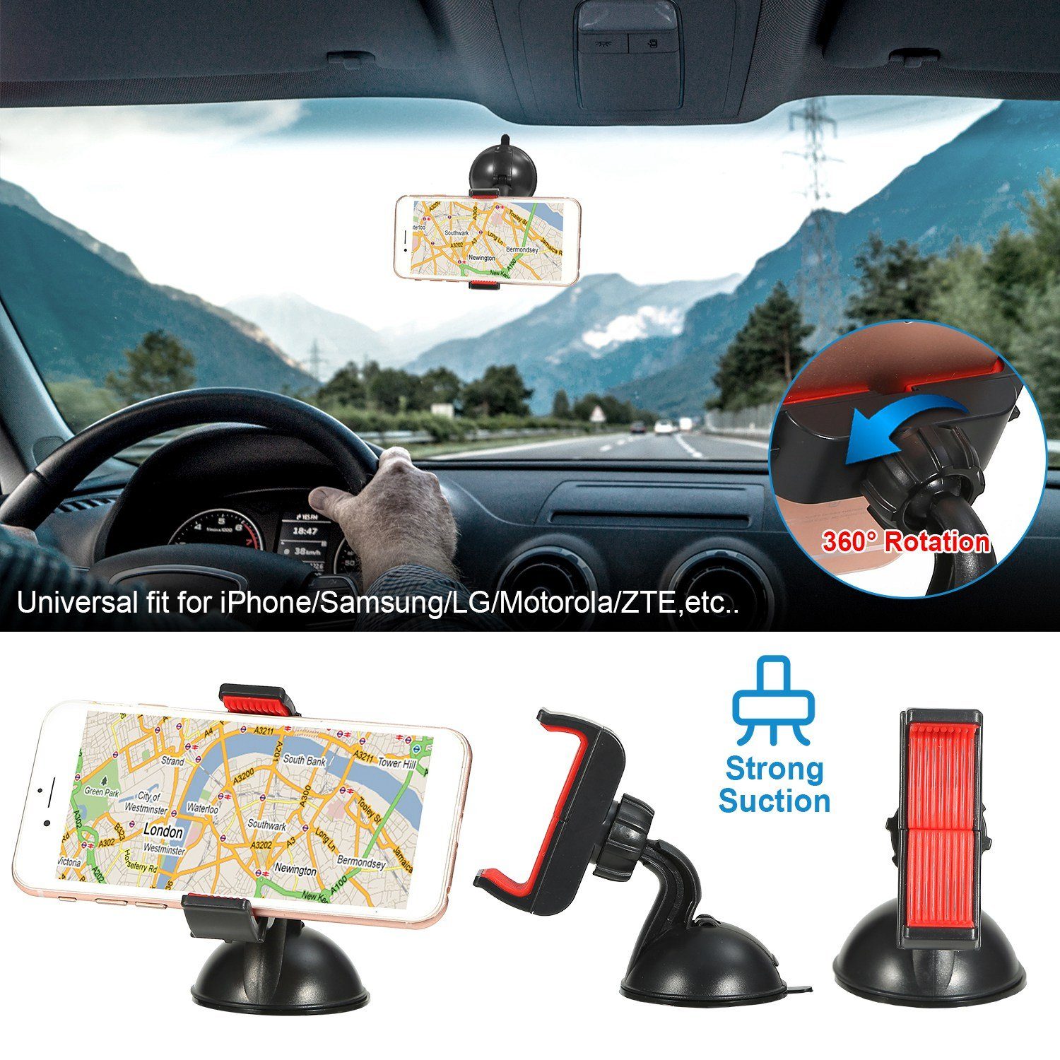 Universal Car Windshield Mount Holder Automotive - DailySale