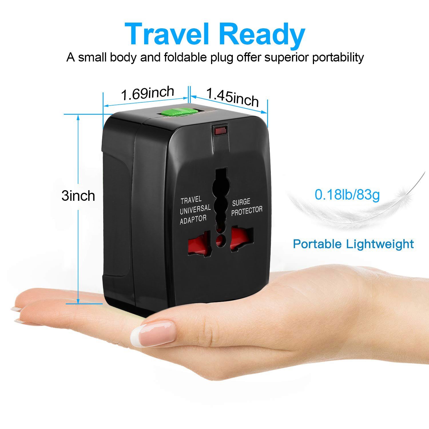 Universal Travel Adapter with 4 Interchangeable Plugs Mobile Accessories - DailySale