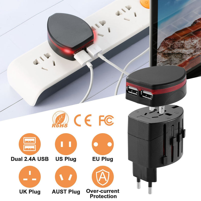 Universal Travel Power Adapter All in One Wall Charger Household Batteries & Electrical - DailySale
