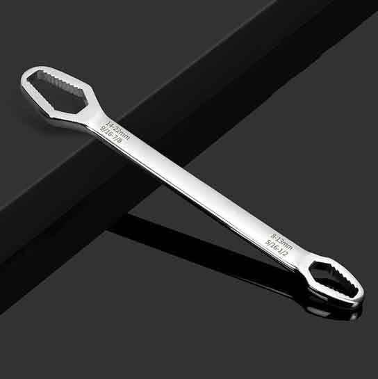 Universal Wrench Glasses Wrench 8-22mm Ratchet Spanner Automotive Silver - DailySale