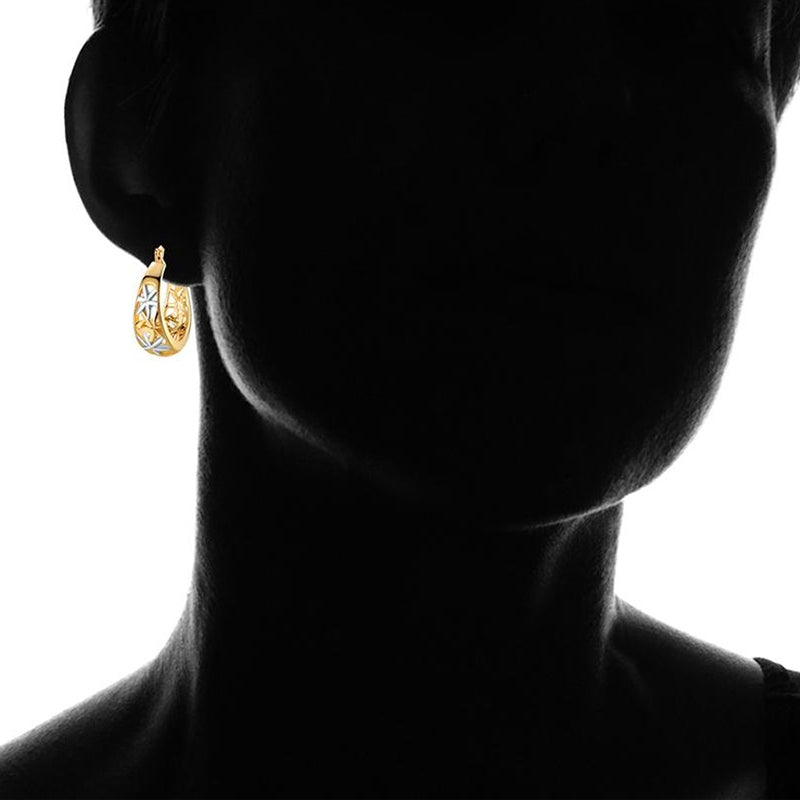18K Gold Plating Moroccan Filigree Hoop Earrings - DailySale, Inc