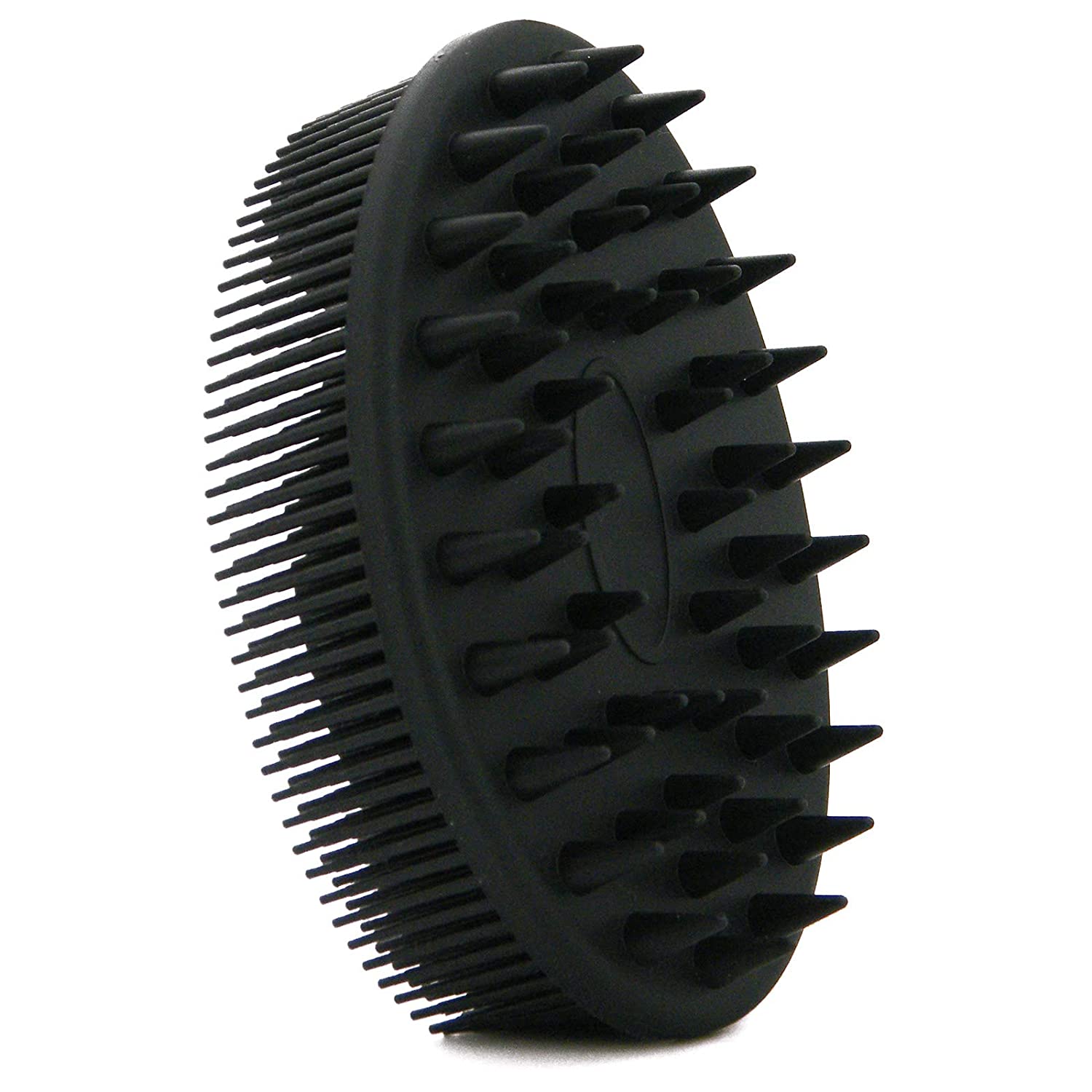 Upgrade Silicone Body Scrubber and Hair Shampoo Brush Bath Black - DailySale