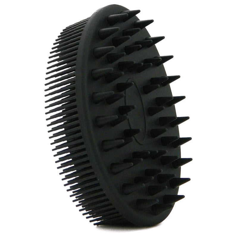 Upgrade Silicone Body Scrubber and Hair Shampoo Brush Bath Black - DailySale