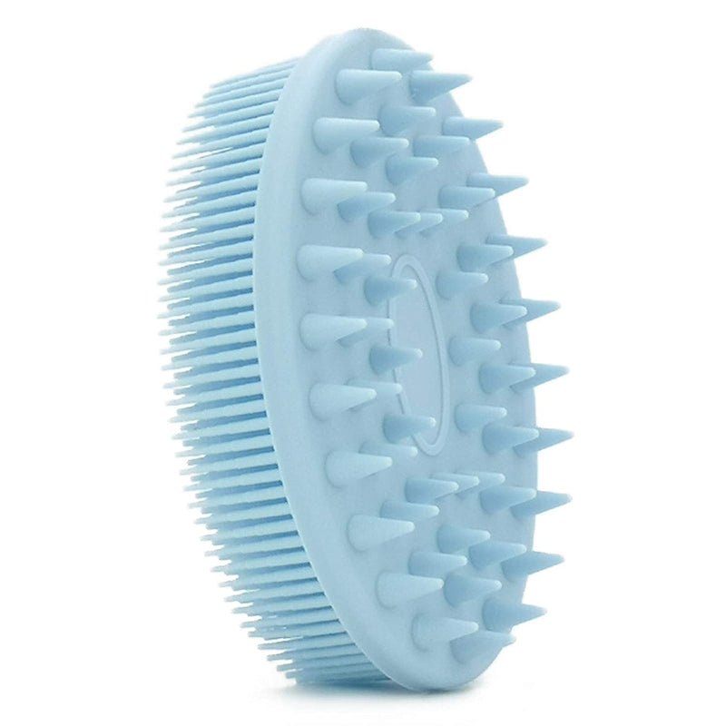 Upgrade Silicone Body Scrubber and Hair Shampoo Brush Bath Blue - DailySale