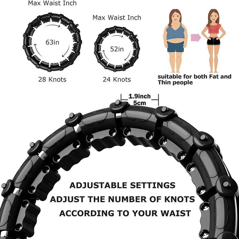 Upgraded Large Size Smart Weighted Exercise Hoola Hoops Fitness - DailySale