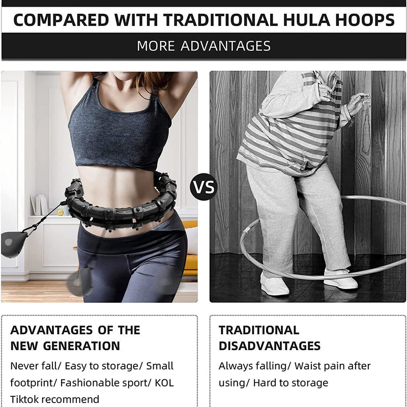 Upgraded Large Size Smart Weighted Exercise Hoola Hoops Fitness - DailySale
