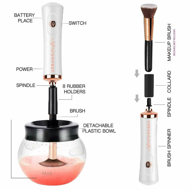 Urban Butterfly Electric Make-Up Brush Cleaner Beauty & Personal Care - DailySale