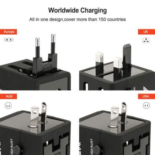 US EU UK AU Travel Universal Adapter USB Charger Type-C AC Wall Plug Converter Mobile Accessories - DailySale