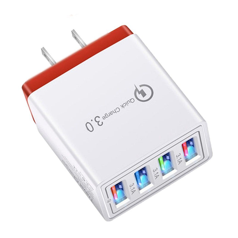 US Plug Fast Charging USB Charger Mobile Accessories Red - DailySale