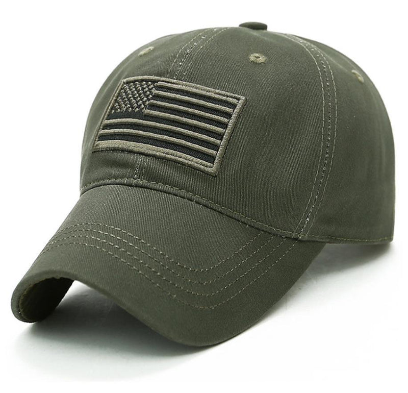 USA Flag Baseball Cap Army Embroidery Cotton Tactical Snapback Hat Men's Accessories Army Green - DailySale