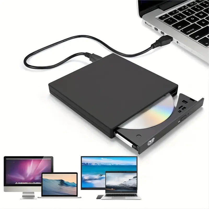 USB 2.0 Slim Protable External CD-RW Drive DVD-RW Burner Writer Player Computer Accessories - DailySale
