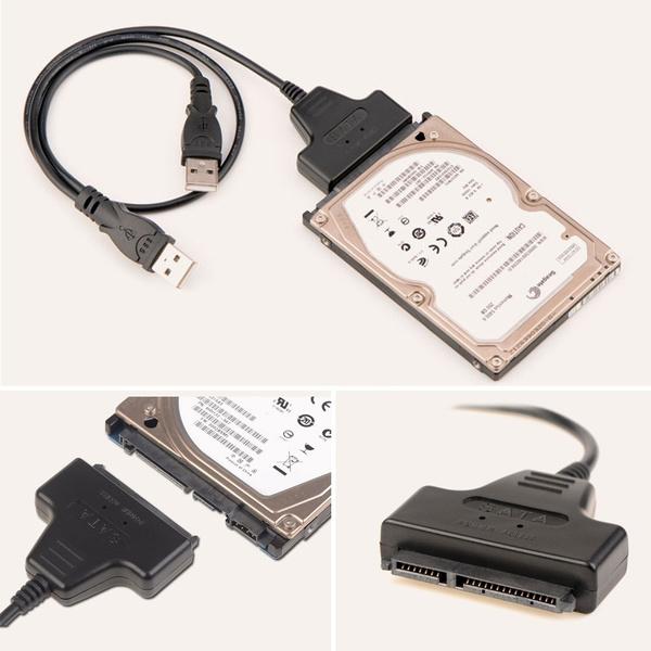 USB 2.0 to SATA Converter Adapter Cable for 2.5/3.5 SATA HDD Hard Drive Disk Computer Accessories - DailySale