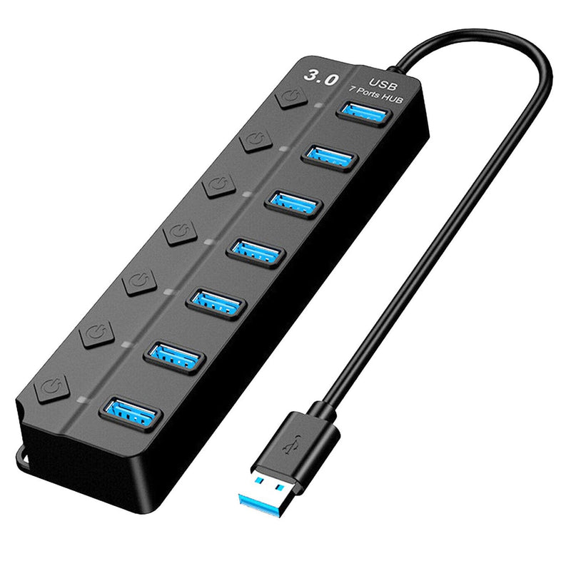 USB 3.0 HUB 7 Ports High Speed 5Gbps USB Splitter Computer Accessories - DailySale