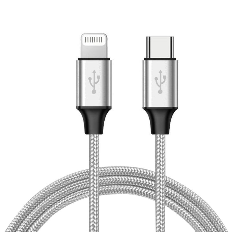USB-C to Lightning Cable Mobile Accessories Silver - DailySale