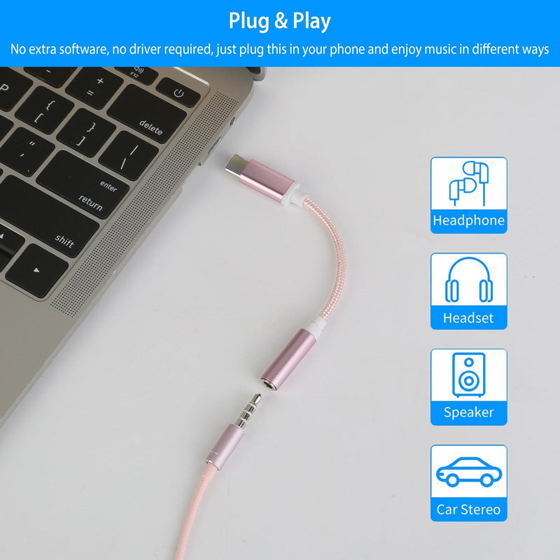 USB-C Type C Adapter Port to 3 .5mm Aux Audio Jack Mobile Accessories - DailySale
