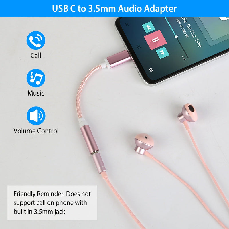 USB-C Type C Adapter Port to 3 .5mm Aux Audio Jack Mobile Accessories - DailySale