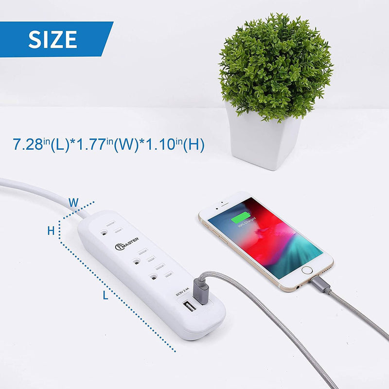 USB Power Strip Surge Protector Long Extension Cord - 6 Feet Gadgets & Accessories - DailySale