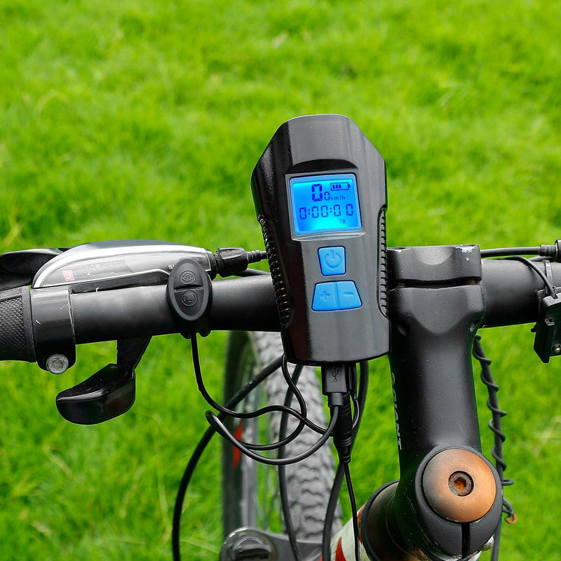 USB Rechargeable Bike Light Set with Speedometer and Odometer Sports & Outdoors - DailySale