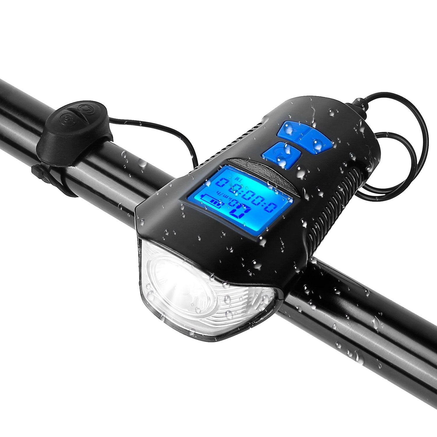 USB Rechargeable Bike Light Set with Speedometer and Odometer Sports & Outdoors - DailySale