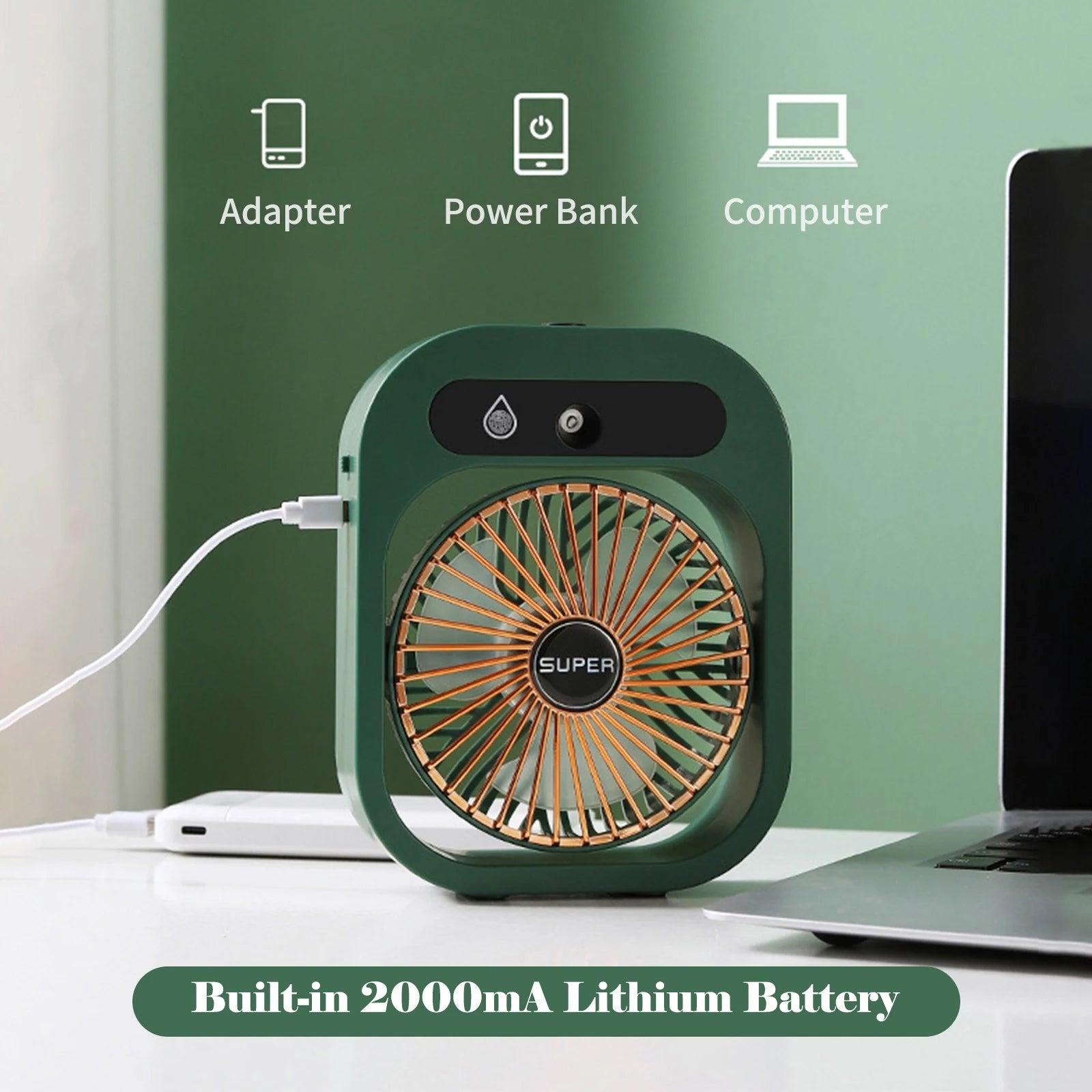 USB Rechargeable Desktop Spray Fan Household Appliances - DailySale