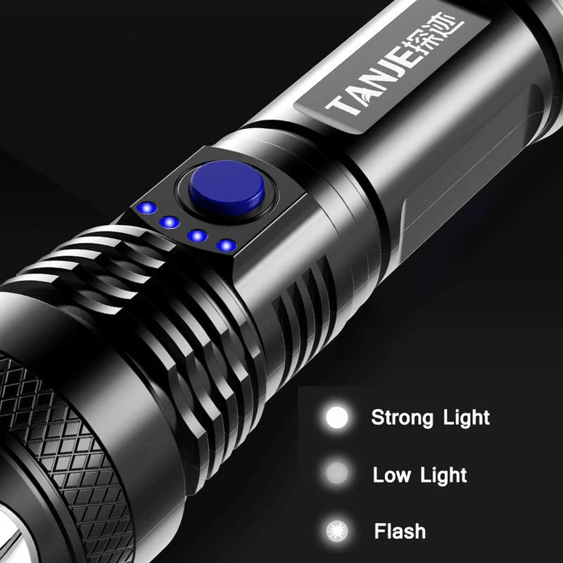 1 Pcs Rechargeable Zoomable Flashlight, Small High Lumens Super Bright LED  Flashlight, Powerful Handheld Flashlights, Waterproof Flashlight With 3 Mod