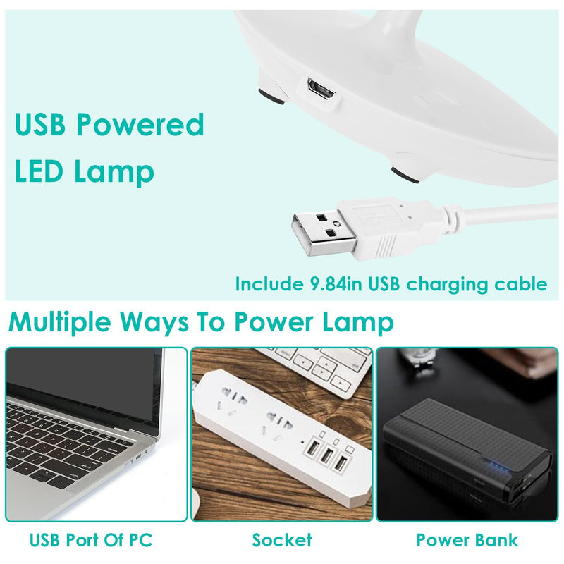 USB Rechargeable Table Lamp Dimmable LED Flexible Gooseneck Desk Light Indoor Lighting - DailySale