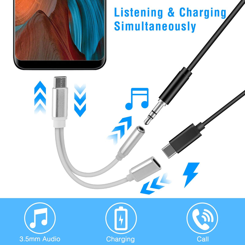 USB Type C to 3.5MM Aux Audio Charging Adapter Mobile Accessories - DailySale