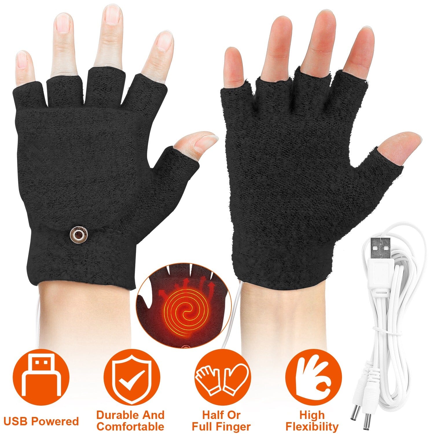 USB Wool Heated Gloves Mitten Sports & Outdoors - DailySale